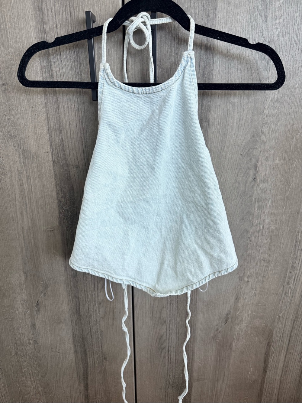 PacSun Light Blue Denim Halter Crop Top